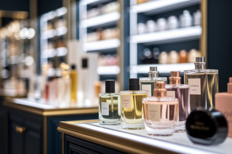 bouteilles-parfum-presentoir-flou