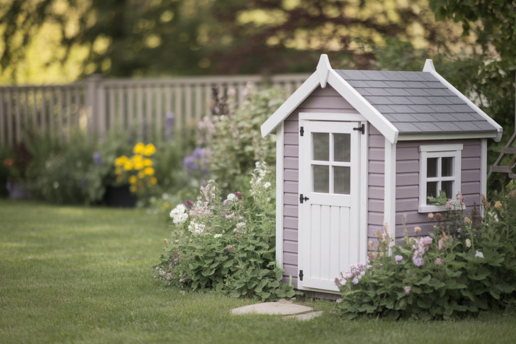 cabane-jardin-bois-fleurs-verdure