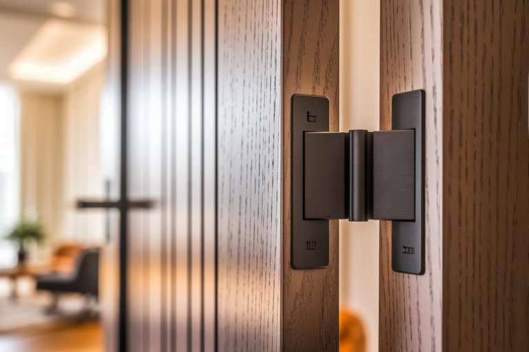 charniere-invisible-gros-plan-porte-bois