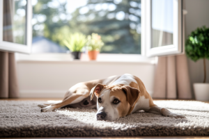 chien-tapis-salon-fenetre-plante