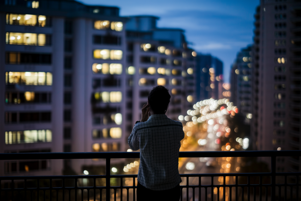 silhouette-balcon-telephone-lumieres